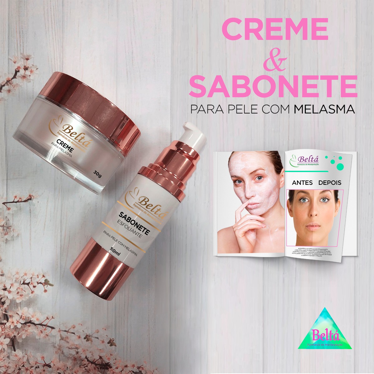 TRATAMENTO PARA MELASMA CREME + SABONETE – Farmácia Beltá
